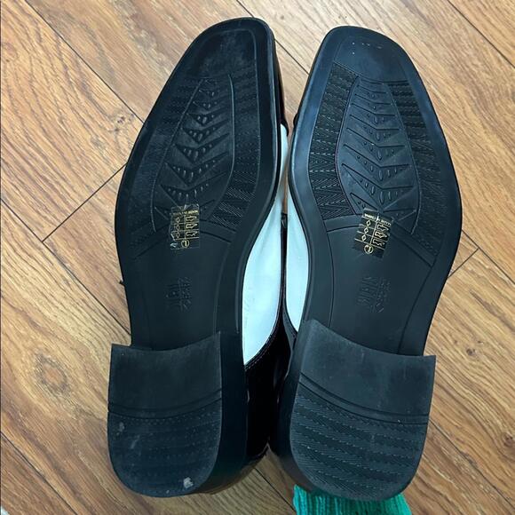 FUNTASMA Men’s Black and White Oxford Shiny Faux Patten Shoes Size Large FLAWED - Picture 10 of 15